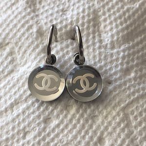 RARE VINTAGE CHANEL mirrored hoops